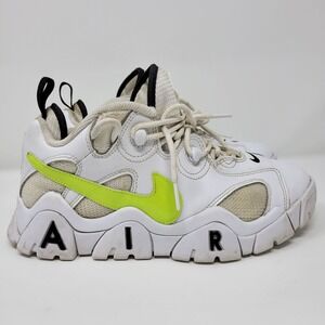Nike Youth Air Barrage Low White BLK Volt Yellow Sneakers‎ CK4355-103 Size 7Y